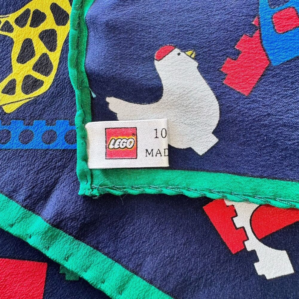 LEGO Vintage 1997 Legoland Apparel Scarf Rare Collectible Navy 30” Made In Italy - Picture 8 of 9
